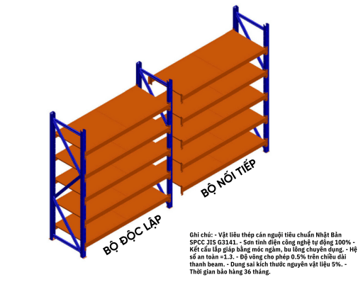 kệ trung tải độc lập và nối tiếp
